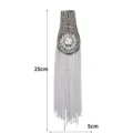 Rhinestone tassel epaulets shoulder badge DIY suit dress metal decorative accessory 25cm - Style 11# Without Brooch
