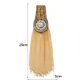 Gold tassel shoulder epaulets rhinestone chain badge suit dress DIY fashion accessories - Style 12# Without Brooch
