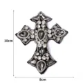 Handgemachte Strass Perlen Kreuz Patches DIY dekoratives Kleidungszubehör 10x8cm - Größe 6