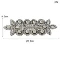 Strass Kristall Applikation Detailansicht, glitzernde Glasbohrer Borte 20.5x6.5cm - Stil 4 / Weiß