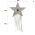 Glitzernder Strass Stern Quaste Flicken DIY Accessoire Kleidung Applikation zum Aufbügeln - Silber Weiß