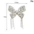 Parche de mariposa de diamantes de imitación plateados con borlas, accesorio de bricolaje. - Mariposa De Doble Capa con Borla