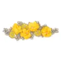 Yellow 3D fabric flower rhinestone patch embroidery applique for wedding dress garment accessories. - Style 16 (Yellow)