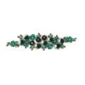 Green beaded lace applique floral embroidered patch for DIY garment wedding dress decoration - Style 15