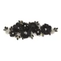 3D Black Floral Embroidery Lace Applique Patch DIY Wedding Dress Garment Accessories - Style 19 (Black and White)