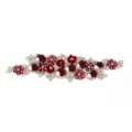 Burgundy beaded flower lace patch 3D embroidered applique DIY clothing accessory decoration - Style 19