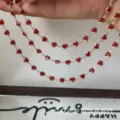 Catena cuore rosso DIY accessori di gioielleria rame placcato collana bracciale. - oro kc
