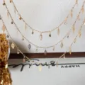 Catena di foglie DIY multistrato in ottone strass nappina accessori per gioielli. - Oro KC