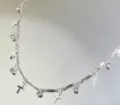 Catena croce in argento materiale gioielli DIY con pendenti strass per accessori eleganti. - Croce di Cristallo Bianco / Argento