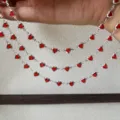 Catena cuore rosso fai da te gioielli accessori multistrato argento metallo collana parti - argento spesso