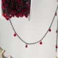 Catena in zircone rosso con maglie in rame nero pistola, ideale per gioielli fai da te e forcine. - Alta Ritenzione del Colore Nero Cannone