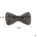 Glänzende Strass Schleife Haarklammer oder Brosche Accessoire, edles Design, 6.5cm. - Schwarze Schleife