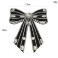 Handgemachter Strass Schleife Aufnäher DIY Kleidung Zubehör 12x14cm schwarze Kristall Schleife - Stil 1 / Schwarz