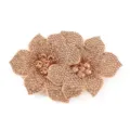 Exquisite champagne rhinestone flower detail, perfect DIY accessory for wedding shoes and belts. - Rose Gold