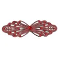 Roter Strass-Aufnäher Detailansicht, glitzernde Glas-Kristall DIY Bekleidungsaccessoire Nahaufnahme. - Stil 2 / Rot