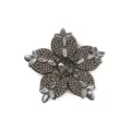 Kristall Strass Blume Aufnäher Applikation Detailansicht für DIY Handwerk Schuhe Haare - 2-Graue Blume