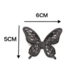 3D glass rhinestone butterfly DIY accessory detail shot, sparkling black crystal hair clip material. - Big Butterfly / Gray