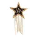 Stern Strass Quaste Aufnäher Detail, DIY Perlen Kleidung Hut Zubehör Dekoration - Schwarz & Gold