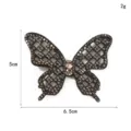 Black mesh rhinestone butterfly patch DIY hair accessory clothing decoration 6.5x5cm - 11-Gray Block Butterfly