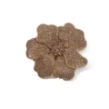 Close-up detail of a sparkling rhinestone 3D flower diy accessory for dress shoes and bags. - Wheat