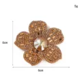Glitzernder Strass Blumen Aufnäher DIY Haarschmuck Kristall Applikation ca. 6cm - 3-Goldene Blume