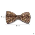 Detailansicht der Strass-Schleife, glitzerndes Kristall-Design für Damen Haarschmuck und Kleidung. - Braun Schleife