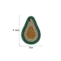 Detailed close-up of the green avocado rhinestone patch showing sparkling crystal details and clean edges. - Avocado