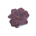 DIY rhinestone 3D flower applique glass diamond embellishment for evening dress bags and shoes. - Purple