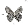 Rhinestone butterfly patch DIY hair accessory sparkly crystal applique for clothes shoes 5.5cm - 5-White Butterfly