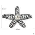 Squisita applicazione stella marina in strass, patch di cristallo scintillante per vestiti - Argento Bianco Stella Marina