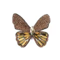 Detailed view of rhinestone butterfly patch, sparkling crystal sequin DIY craft accessory. - 6-Gold Butterfly