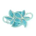 Blauer Strass Blumen Flicken 3D Kristall Applikation fuer DIY Kleidung Schuhe Zubehoer - Seeblau