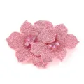 Pink rhinestone flower shoe clip DIY apparel accessory sparkling crystal wedding shoe decor - Pink