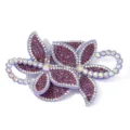 Lila Strass Blumen Aufnäher Kristall Perlen Applikation für DIY Kleidung Taschen Schuhe. - Hellviolett