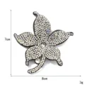Dettaglio toppa fiore di strass, applicazioni di cristallo scintillanti per abbigliamento. - Fiore argento e bianco