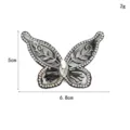 Rhinestone butterfly patch applique detail 5x6.8cm, sparkling crystal DIY hair accessory. - 9-Silver Gray Butterfly