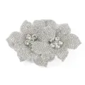 Silver rhinestone flower shoe clip DIY accessory sparkling crystal wedding shoe decoration detail - Silver