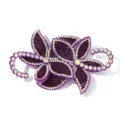 Lila Strass Blumen Aufnäher DIY Zubehör glitzernde Kristall Kleidung Dekoration Abzeichen - Dunkellila