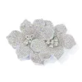 Rhinestone flower DIY shoe clip accessory, sparkling crystal applique for wedding shoes and belts. - AB Color