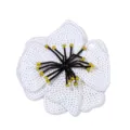 Retro embroidery sequin flower patch for DIY apparel, shoes, and dress decoration craft - 11x11cm / White
