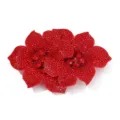 Red rhinestone flower shoe clips DIY apparel accessories sparkling crystal flower patch - Red