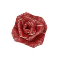 Exquisites strass rote rosenblüte brosche detail für elegante damen kleidungszubehör. - Rot