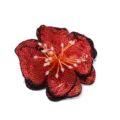 Exquisite red sequin flower patch with beaded pistils for apparel decoration and DIY crafts. - 11x11cm / Red