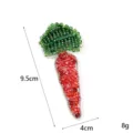 Handgemachte perlenbestickte Karotte Aufnäher buntes Gemüse Tasche Zubehör 9,5x4cm - Karotte