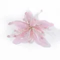 Rosa Organza Feder perlenkristall Blume DIY Kleid Haarspange Brosche Kleidungszubehör Deko - Rosa