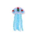 Parche de medusa con cuentas hecho a mano para accesorios de ropa DIY bordados - Medusa Azul