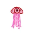 Parche de medusa con cuentas hecho a mano accesorio decorativo DIY para bolsos. - Medusas rojas