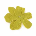 Large yellow rhinestone double layer flower accessory for clothing shoes bag decoration sparkle - Lemon Yellow