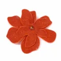 Large 3D Double Layer Rhinestone Flower Accessory Orange Crystal Clothing Shoe Decor - Orange Red