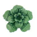 Double layer 3D green rhinestone camellia flower patch DIY clothing hat accessories. - Green